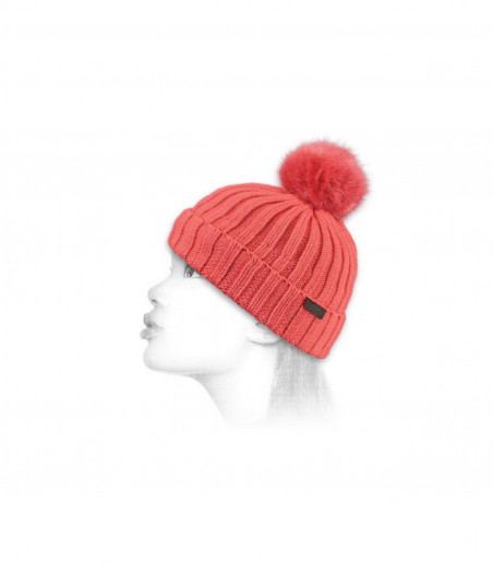 Pink fur pom beanie Pink fur pom beanie